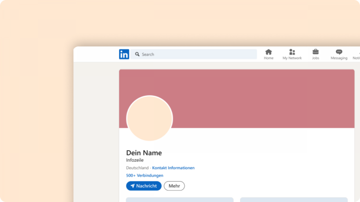 Stilisierte LinkedIn-Oberfläche